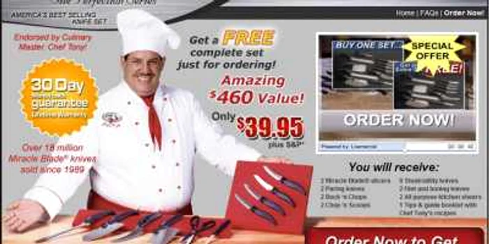 Clipul Miracle Blade nu oferă informaţii acurate cu privire la preţul produselor