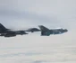 Două bombardiere strategice americane antrenamente comune deasupra României cu avioane ale Forţelor Aeriene Române FOTO MApN