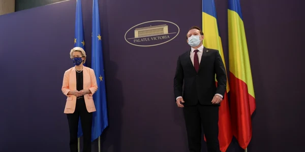 Ursula von der Leyen soseste la Palatul Victoria in Bucuresti 27 septembrie 2021 Florin Citu FOTO Inquam Photos / Octav Ganea