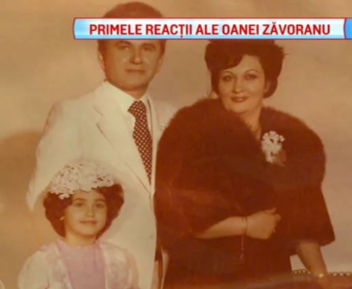 Marioara Zăvoranu, alături de primul ei soţ, Ioan Bănicioiu, şi fiica sa, Oana Foto: captură Pro Tv