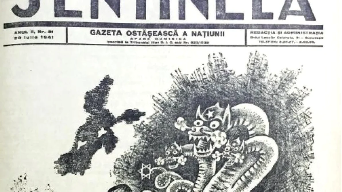 În prima linie a Războiului propagandistic de pe Frontul de Est  „Sentinela” se bate la baionetă cu „Balaurul bolșevic” jpeg