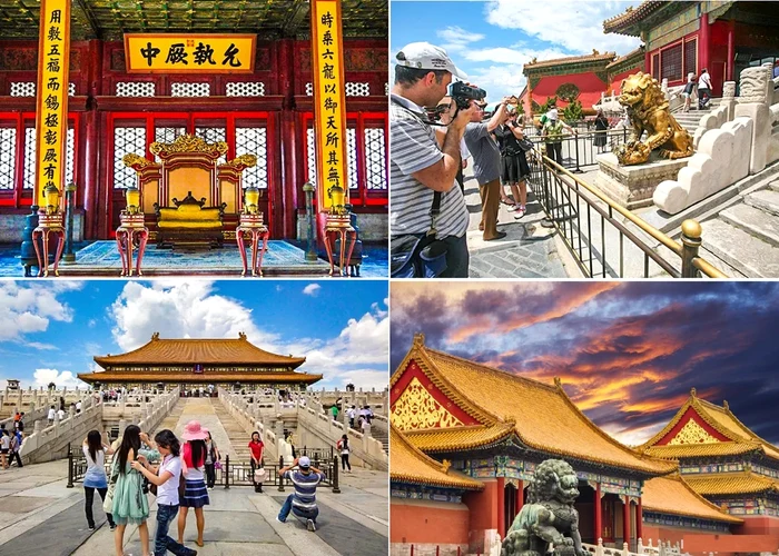 Colaj de fotografii cu Orașul Interzis din Beijing China Foto Travel China Guide