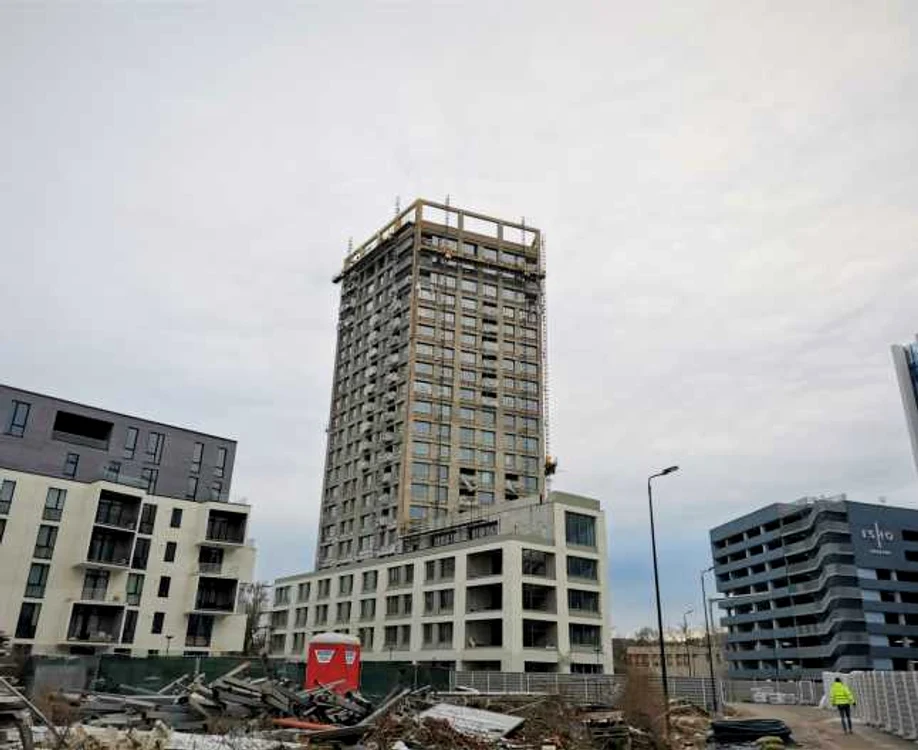 Panorama Timişoarei din locuinţa aflată la etajul 20  FOTO Ş.Both