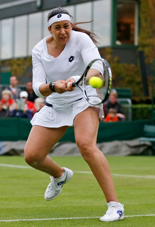 Marion Bartoli, în timpul turneului de la Wimbledon, 2013