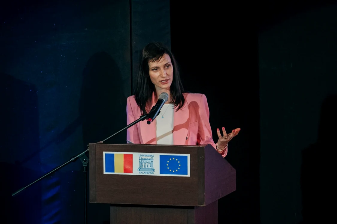 Maryna Gabriel, Comisar European pentru Inovare FOTO: Universitatea Dunărea de Jos Galați 