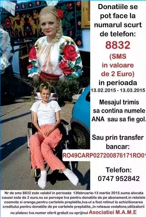 Anamaria Gherman are în continuare nevoie de ajutorul nostru pentru a strânge suma de 200.000 de euro necesară operaţiei