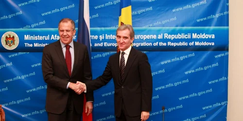 Iurie Leancă, ministrul de Externe al Republicii Moldova şi omologul său rus Serghei Lavrov