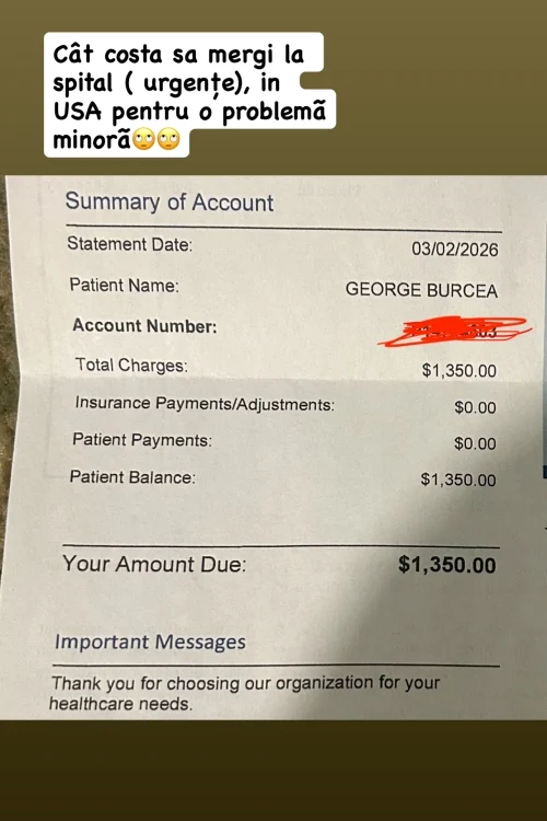 Factura pe care a primit-o actorul / Foto: Instagram