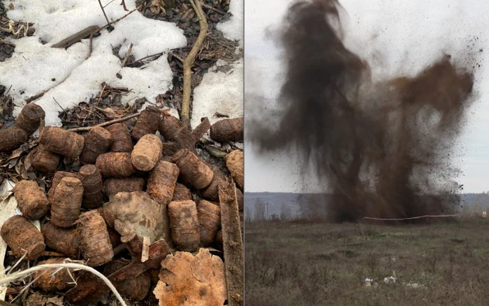 Muniţia a fost dusă pentru a fi aruncată în aer în mod controlat FOTO ISU Harghita