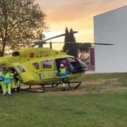 Copilul român de 11 ani, din SPania, a fost dus cu elicopterul la spital.  A murit la scurt timp  FOTO: captură video X 112 Comunidad de Madrid