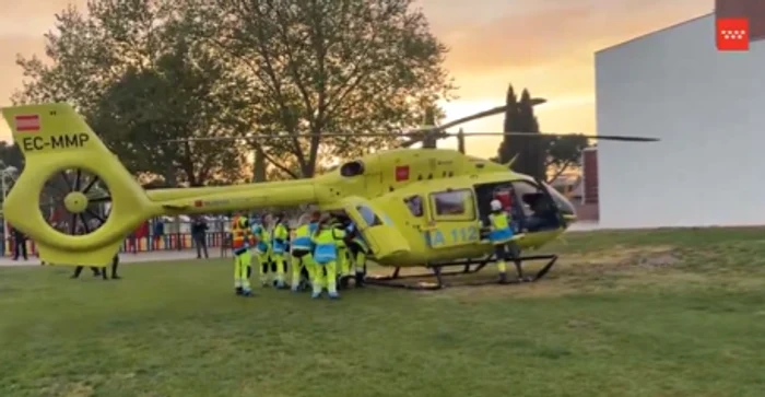 David a fost înjunghiat în baie FOTO: captură video X 112 Comunidad de Madrid