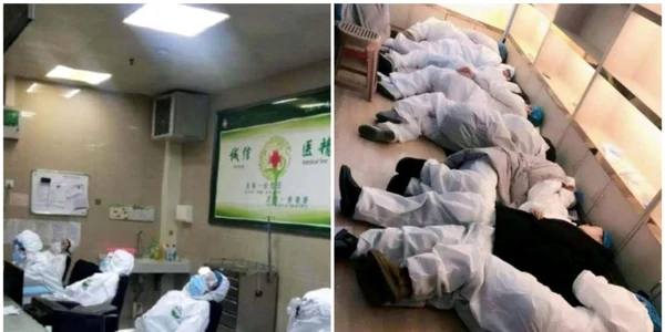 Medici care lupta cu coronavirusul dorm extenuaţi 