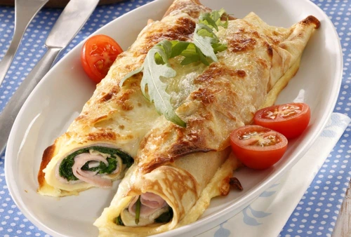 Pancakes Stuffed with Spinach and Ham jpeg