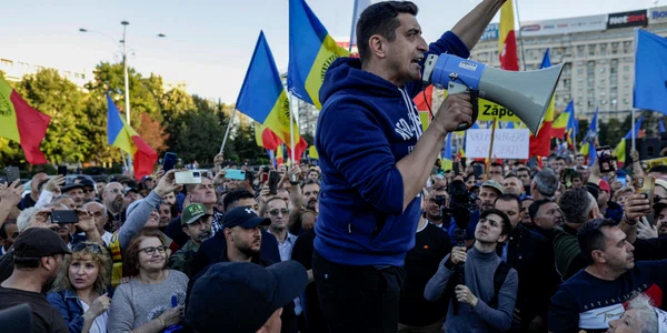 George Simion protest AUR Piața Victoriei FOTO Inquam Photos Octav Ganea (2) jpg