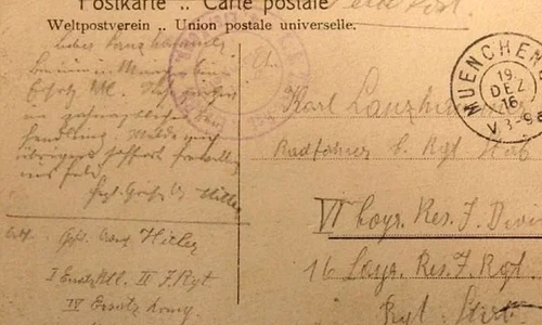 Cartea poştală scrisă de Hitler pe care "der Fuhrer" nu ar fi vrut să o prezinte în public niciodată jpeg