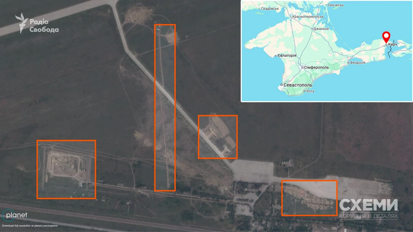 Aeroportul civil din Kerci, din zona ocupată Crimeea, va fi transformat în unul militar FOTO: X