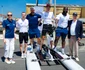 Prințesa Charlene și Prințul Albert la startul cursei de biciclete pe apă. FOTO: Frederic Nebinger/Palatul Princiar, Jean Charles Vinaj/Princess Charlene Foundation of Monaco