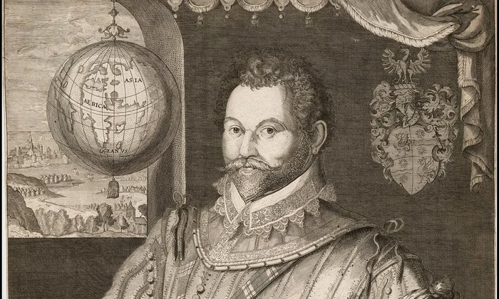 Sir Francis Drake. Portret de Jodocus Hondius I, din 1583 (© Wikimedia Commons)