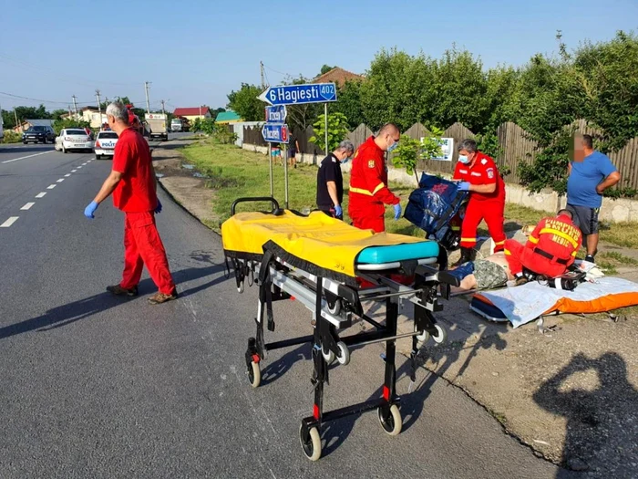 Pietonul a fost accidentat grav FOTO IPJ Ialomiţa