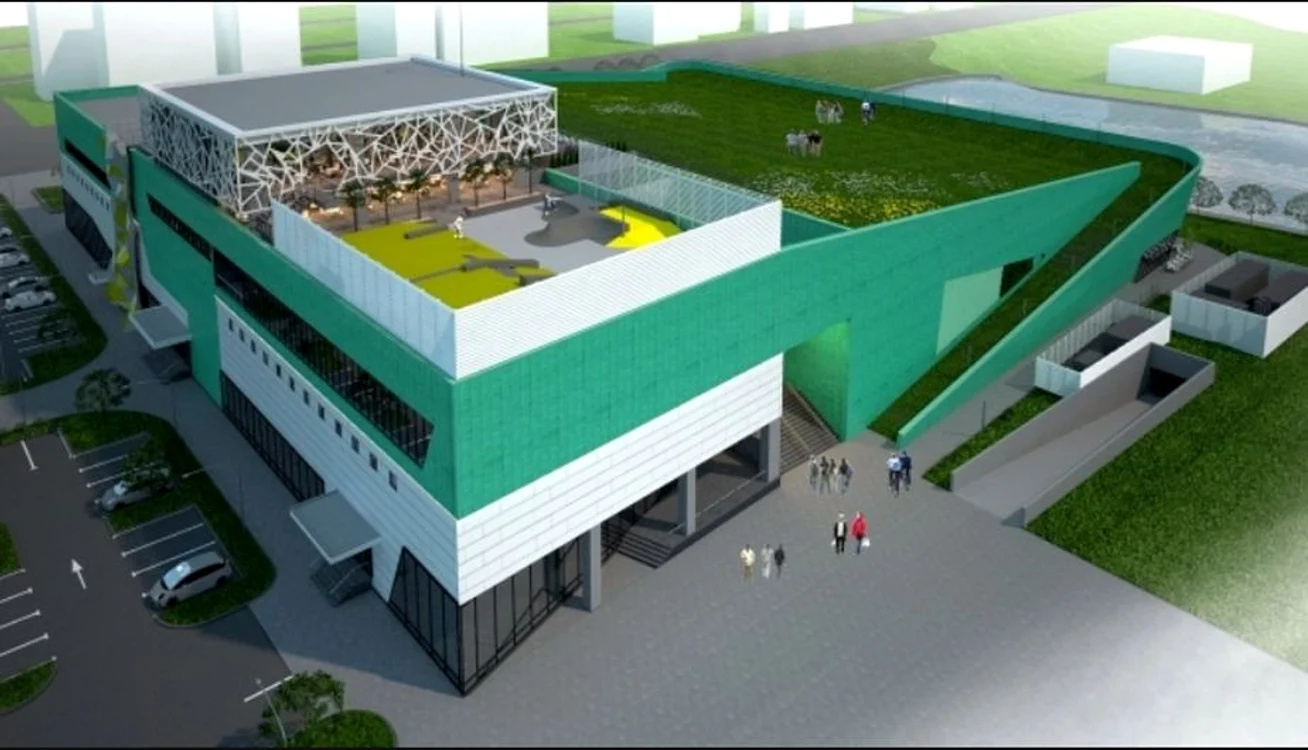 
    Patinoarul Flamaropol ar fi trebuit să fie o clădire multifuncțională și să aibă un parc pe acoperiș  