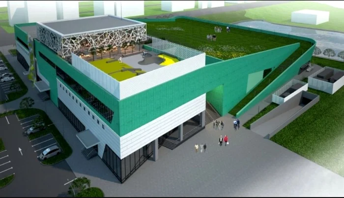 Patinoarul Flamaropol ar fi trebuit să fie o clădire multifuncțională și să aibă un parc pe acoperiș