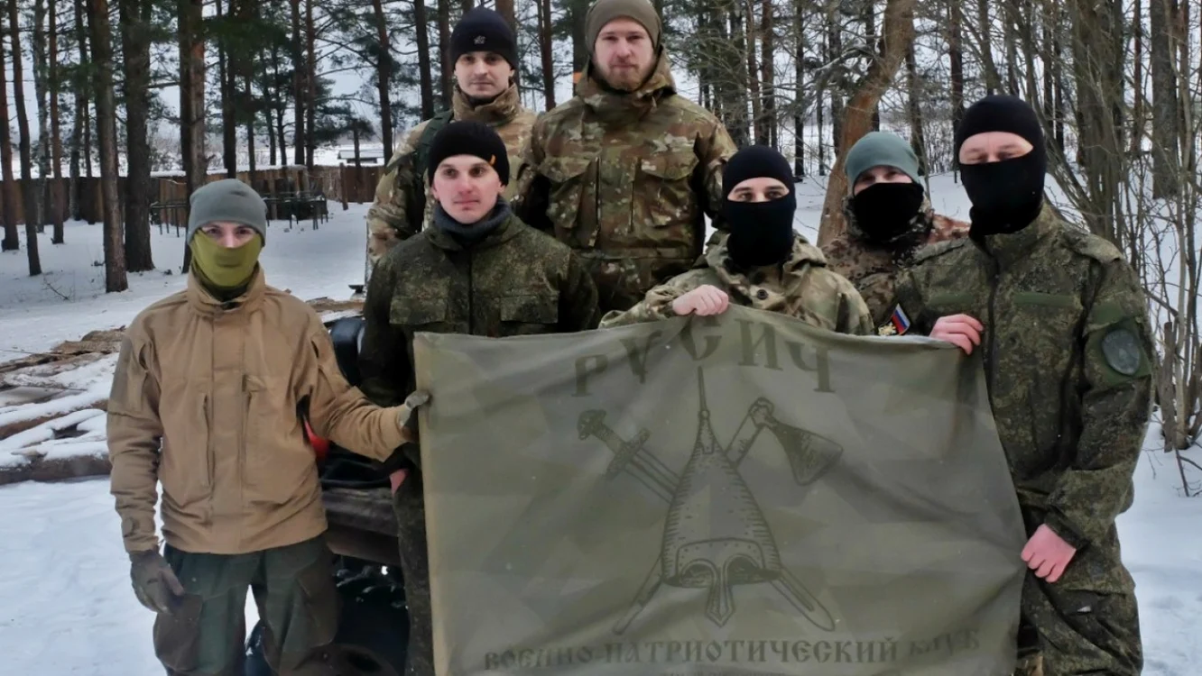 Membri ai Clubului militar-patriotic Rusich FOTO The Moscow Times/ vk.com/rusiczpolska