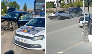 Momentul în care un tânăr urmărit de poliție intră în mașina unui viceprimar