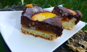 prajitura din albusuri cu cacao si nectarine jpeg