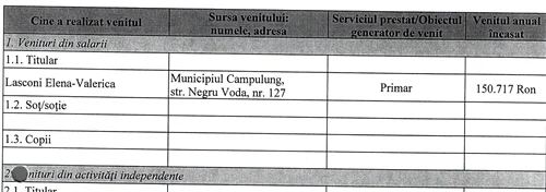 Cât câștigă Elena Lasconi din funcția de primar la Câmpulung / Sursa: declarația de avere a Elenei Lasconi