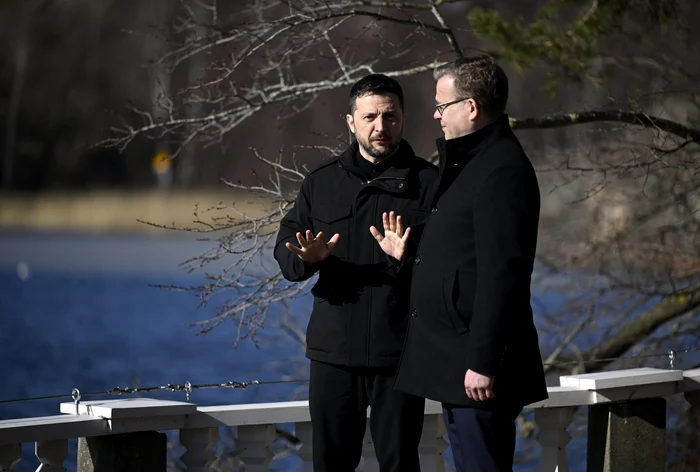 Volodimir Zelenski în Finlanda, alături de ministrul de externe Petteri Orpo FOTO PROFIMEDIA