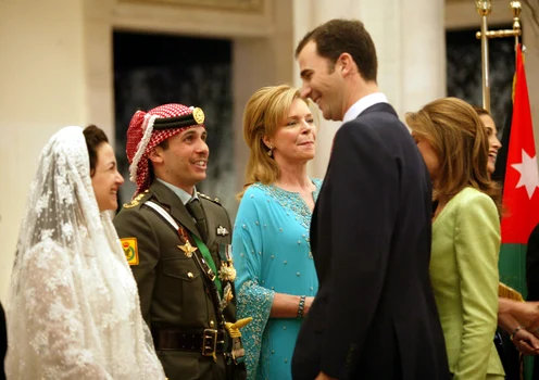 Felipe și Letizia în Iordania la nunta Prințului Hamzah cu Prințesa Noor. FOTO: Getty Images
