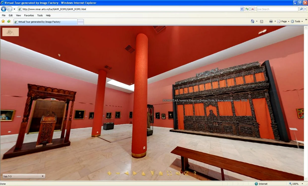 Una dintre sălile Galeriei
de artă veche românească, în Turul
virtual MNAR