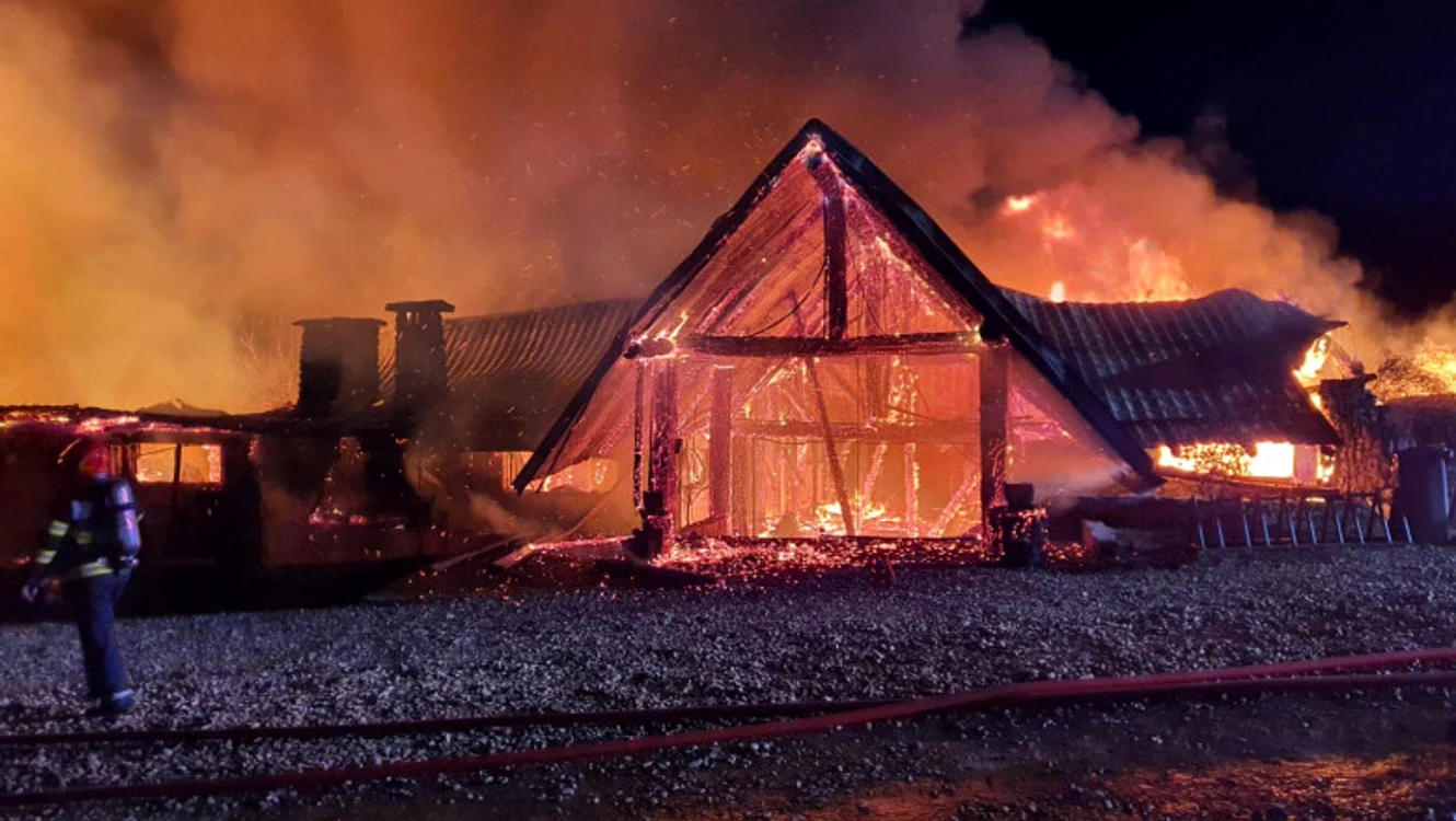 Incendiul de la Ferma Dacilor din localitatea Tohani