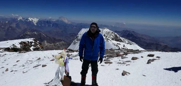 Adrian Laza pe Aconcagua FOTO: Facebook/Ina Laza