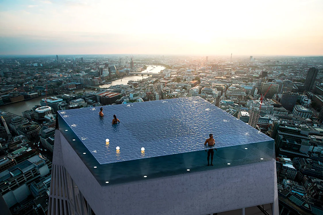 Cea mai mare piscină de exterior din lume, cu privelişte de 360 de grade, construită pe un zgârie nori londonez jpeg