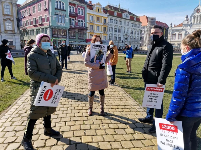 Protestul patronilor şi angajaţilor din HoReCa FOTO Ş.Both