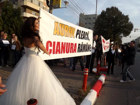 Nuntă la protestul anti exploatare de la Constanţa - 3 noiembrie