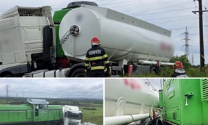 Un tren marfar a lovit o cisternă foto facebook Breaking News Giurgiu png