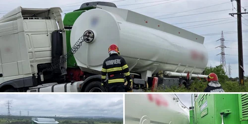 Un tren marfar a lovit o cisternă foto facebook Breaking News Giurgiu png
