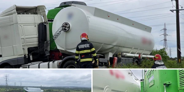 Un tren marfar a lovit o cisternă foto facebook Breaking News Giurgiu png