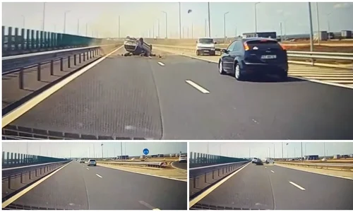 Tragedie pe autostrada A7, în a treia zi de Paște. Un mort și doi răniți după un accident între două autovehicule FOTO: captură video Facebook/Radar Iași