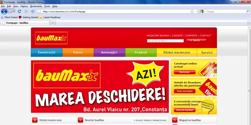 Site-ul BauMAX este http://www.baumax.ro/c/cms/frontpage