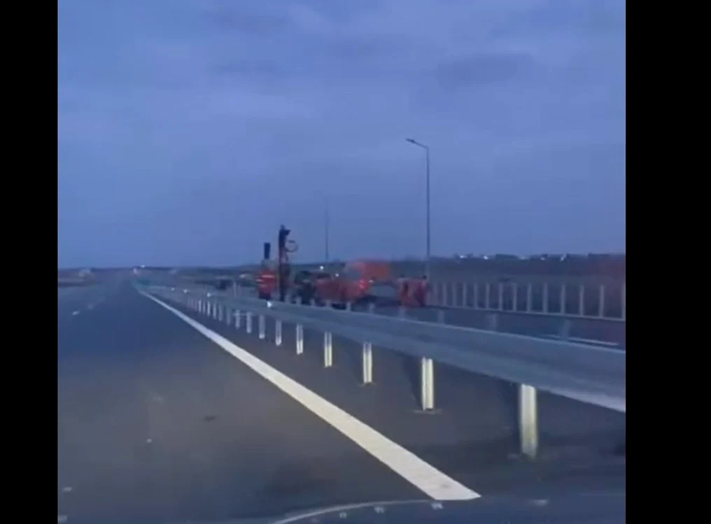 Lucrări pe autostrada Modovei FOTO: captură video