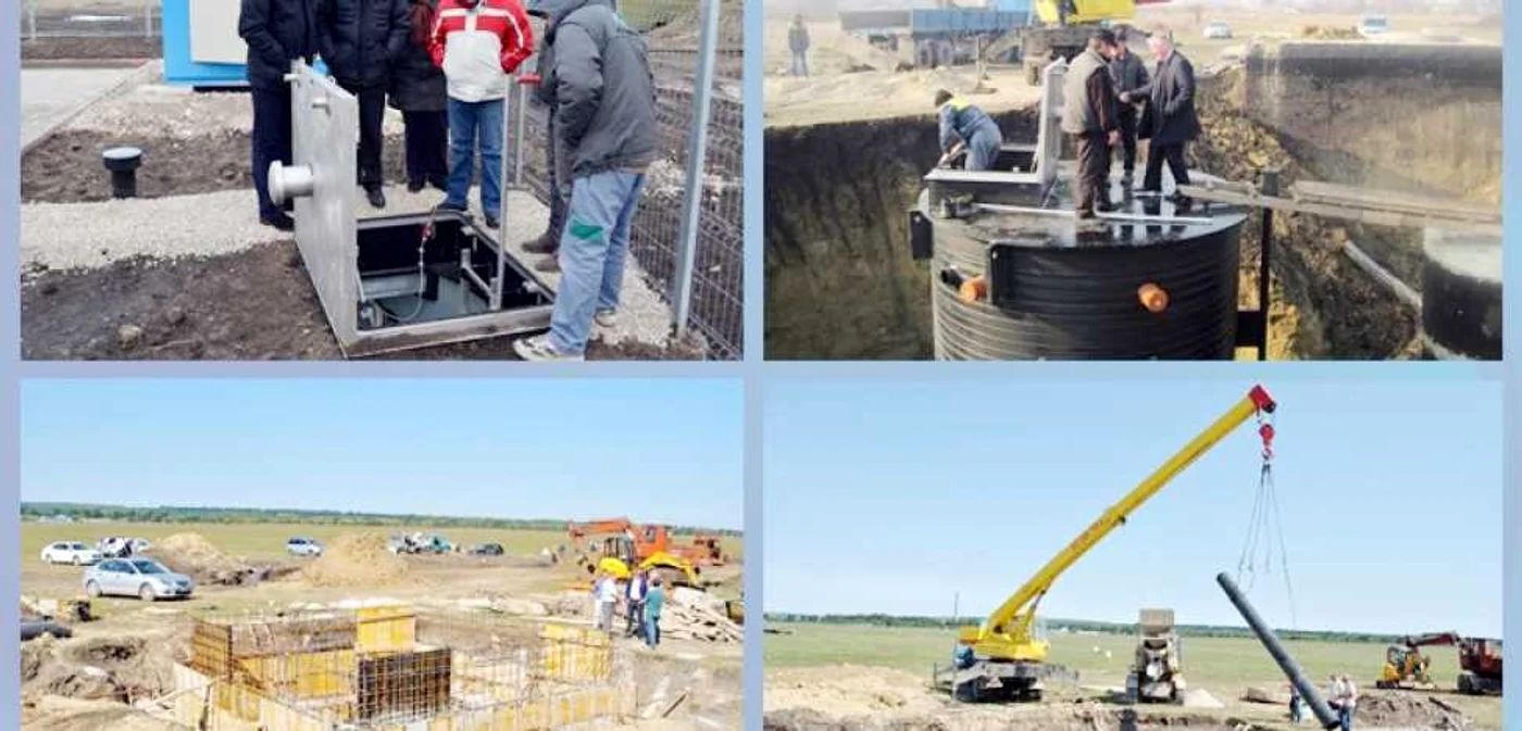 Construcţia reţelelor de apă şi canalizare în nordul ţării. FOTO adrnord.md