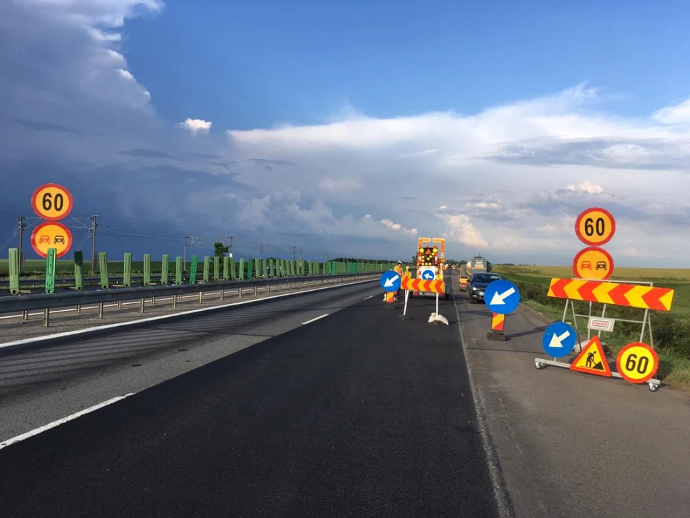 Lucrări pe A2 FOTO Facebook/CNAIR