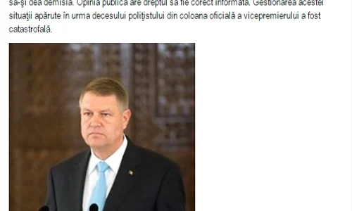 Mesajul lui Klaus Iohannis a fost publicat şi pe Facebook jpeg