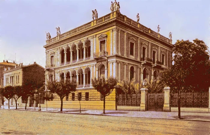 Vila Schliemann din Atena, în jurul anului 1910. În prezent, aici se află Muzeul Numismatic