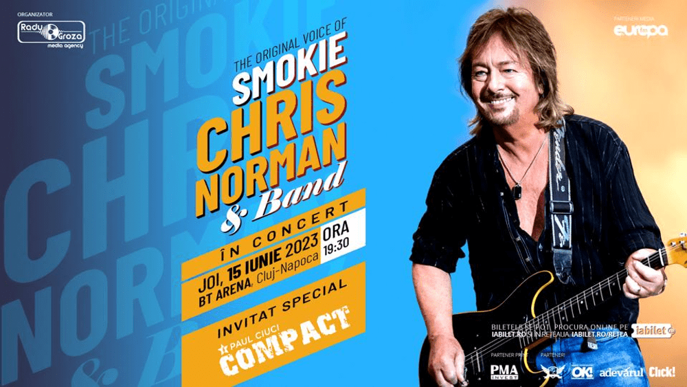 Chris Norman (Smokie) concertează pe Arena BT Cluj pe 15 iunie