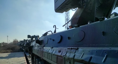tehnica de tip MLI a Batalionului 911 Infanterie ”Capidava” din Medgidia este trasnportată pe calea ferată la Bucureşti foto mapn