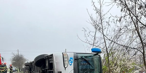 autocar rasturnat Sursa foto ISU Călărași jpg